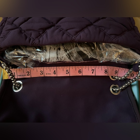 CHANEL Purple Quilted Bubble Shoulder Bag Silver CC Chain Strap Purse HOST PICK - Picture 15 of 17